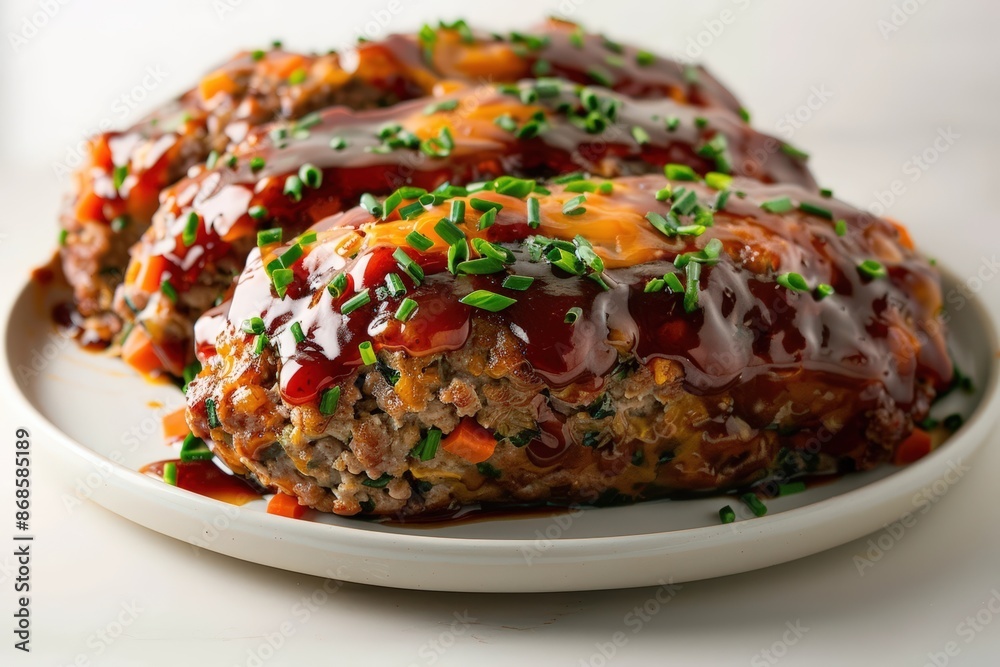 Cheddar-Chive Meatloaf with Tangy BBQ Glaze