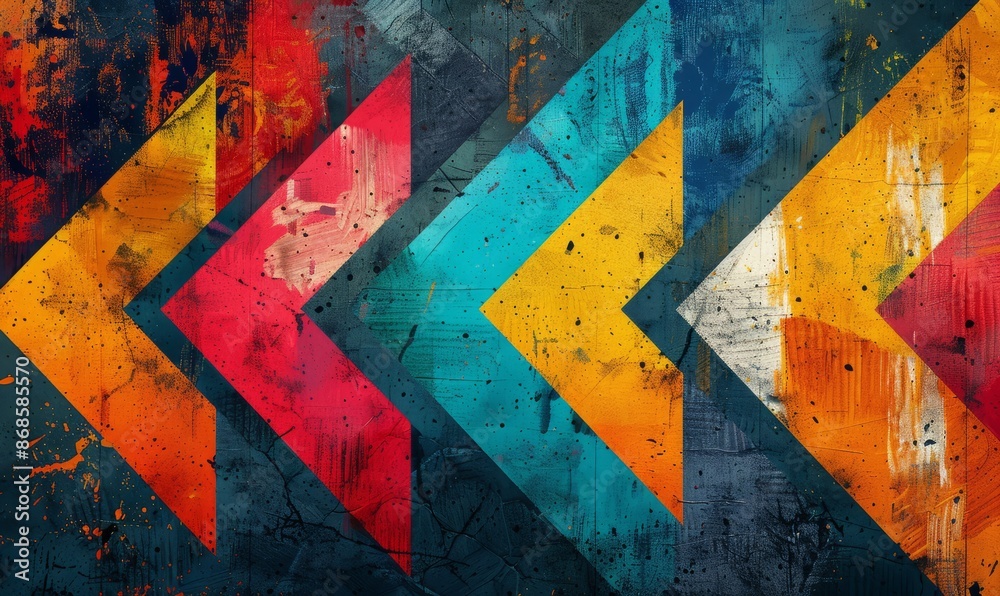 Naklejka premium Abstract pop art arrows in vibrant hues