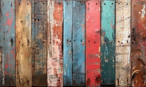 Painted distressed wood boards © Станіслав Козаков