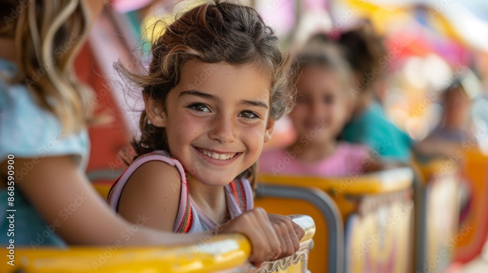 School Fair Fun Children enjoying rides and games at the school fair, feeling excitement and happiness School Fair Fun Children enjoying rides and games at the school fair, feeling excitement and happiness