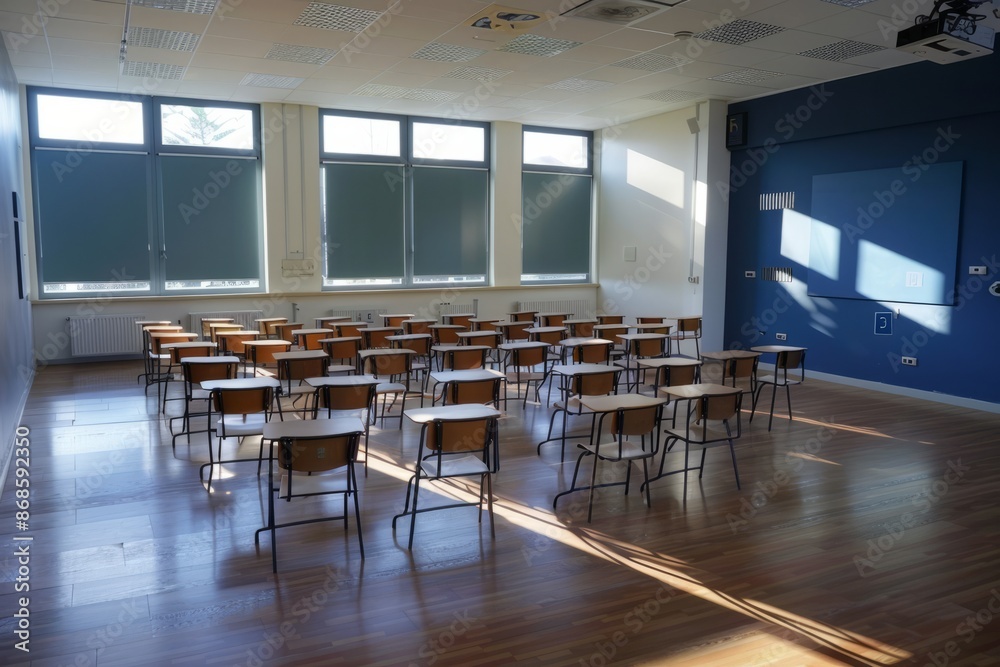 empty classroom due to coronavirus pandemic empty classroom due to coronavirus pandemic