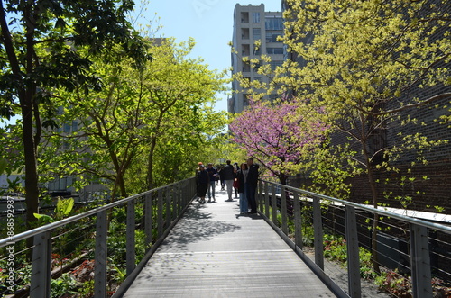 Obraz na płótnie Nowy Jork, trasa spacerowa High Line wiosną w salonie