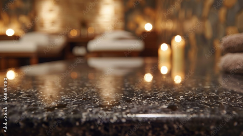 Empty spa room with candlelight. Tranquil spa setting with empty massage tables and soft candlelight, inviting relaxation and wellness. Empty spa room with candlelight. Tranquil spa setting with empty massage tables and soft candlelight, inviting relaxation and wellness.