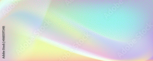 Abstract background featuring a holographic blur with a color gradient.Vector grain noise texture, and watercolor blend.Neon iridescent colors creating a smooth gradation effect.