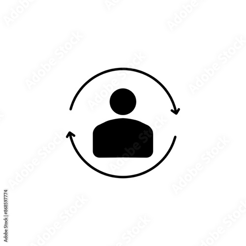 Replace person, staff change, replace worker simple line icon vector illustration. Editable stroke.