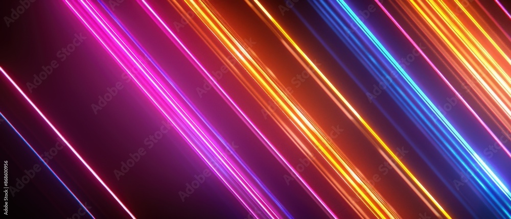 A colorful, neon-lit image of a series of lines in various colors A colorful, neon-lit image of a series of lines in various colors
