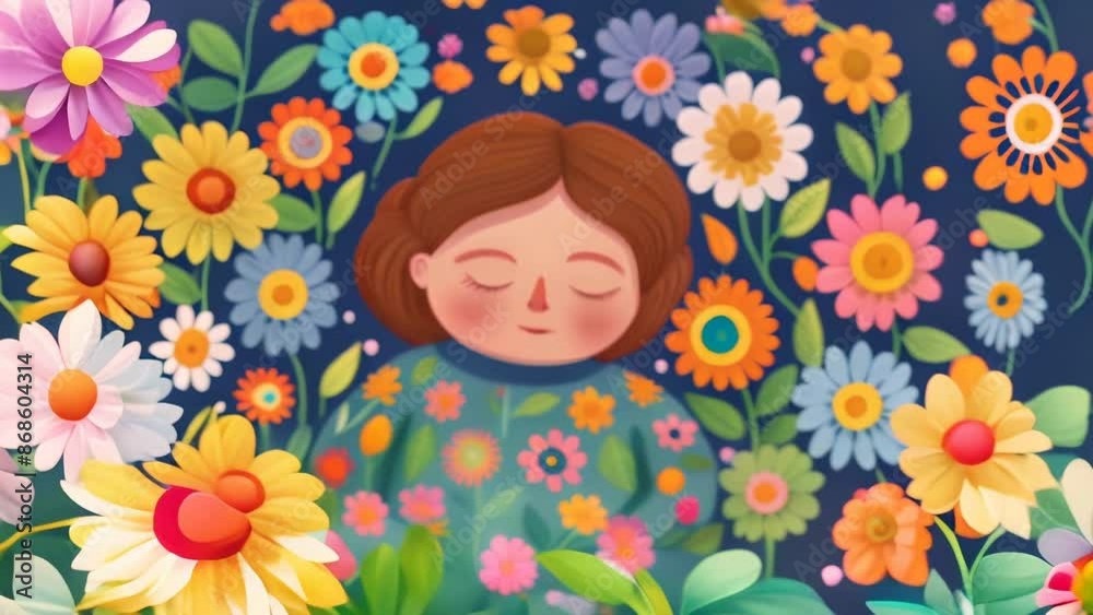 child with flowers child with flowers