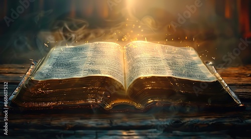 An impressive cinematic display featuring an open Bible unveiling the title of a book from the Bible. Perfect for use in slideshows, Bible studies, banners, landing pages, religious organizations