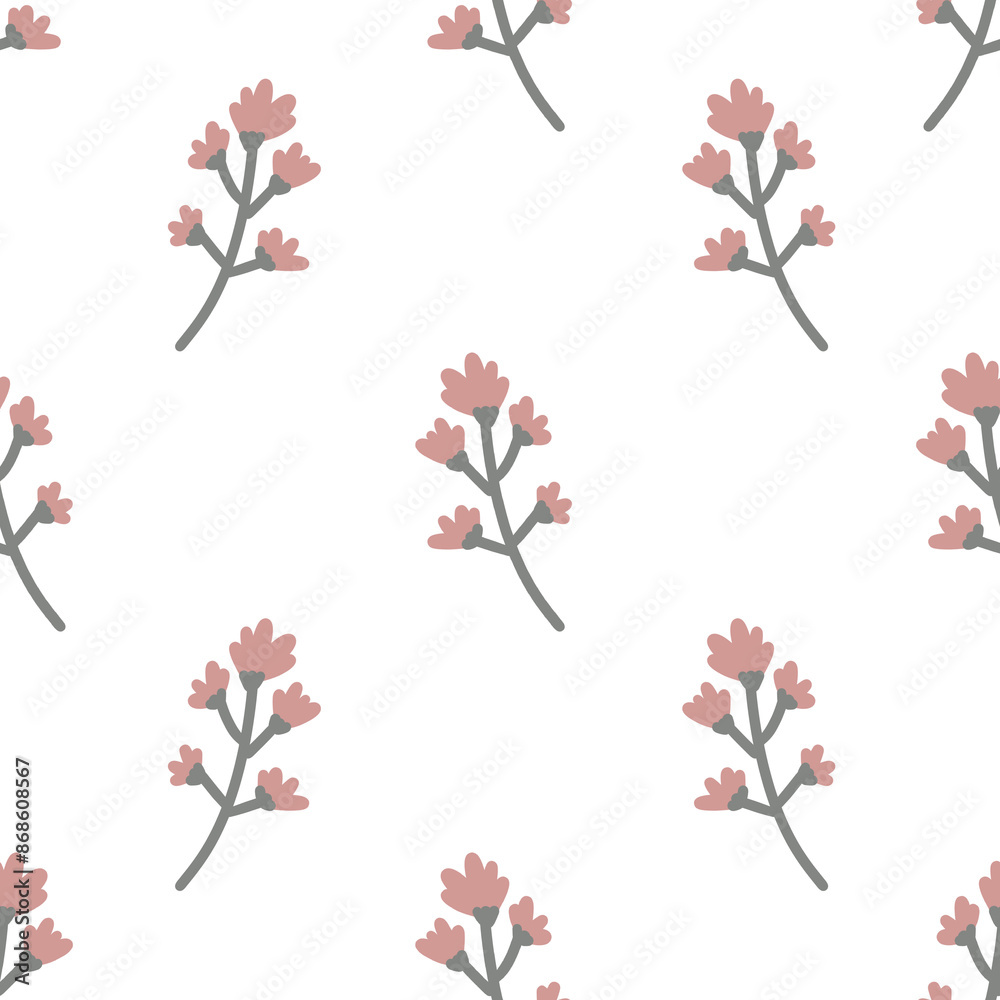 Seamless pattern with pink flowers Seamless pattern with pink flowers