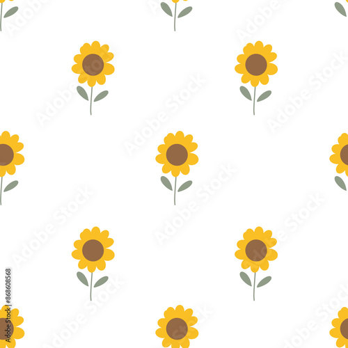 Seamless pattern with sunflowers #868608568