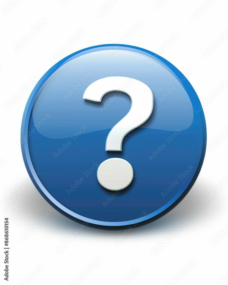 Faq Button. Elegant Blue Round Button with Question Mark Icon in Bubble Design Faq Button. Elegant Blue Round Button with Question Mark Icon in Bubble Design