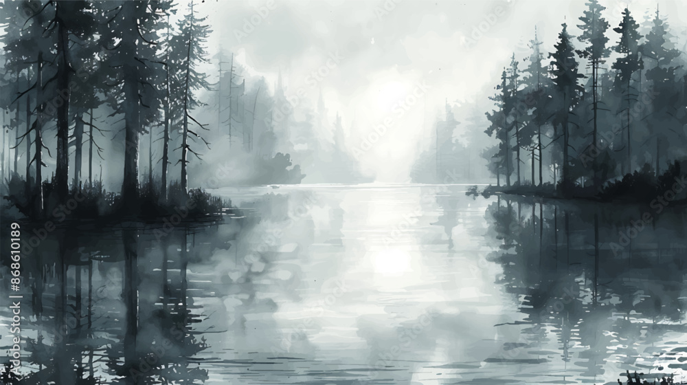 Watercolor black and white beautiful natural art Watercolor black and white beautiful natural art