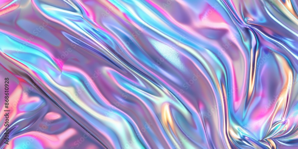Fototapeta premium Abstract Holographic Background with Wavy Lines