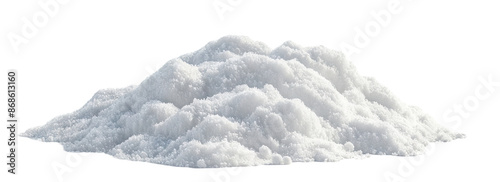 Pile of white snow cut out