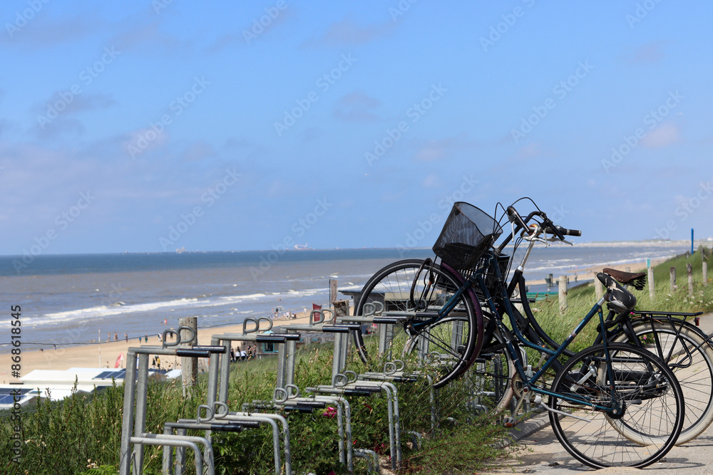 Beach on the North Sea coast in the Netherlands in the summer Beach on the North Sea coast in the Netherlands in the summer