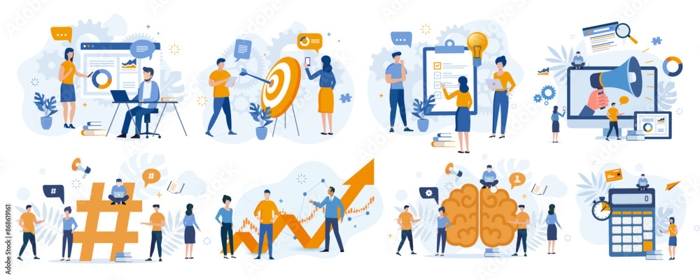 Fototapeta premium Illustration communication : marketing, corporate, finance, strategy, ... 