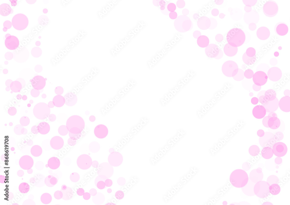 Abstract white background decorated with pink circles, tel image Create empty space in the middle for inserting images, graphs, and sentences for use in media design.