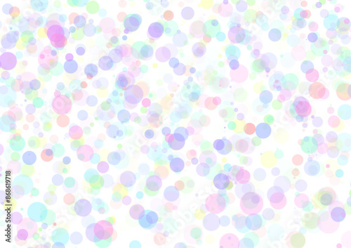 White abstract background decorated with circles of various colors and sizes is used for product design. Packaging and website banners.