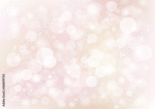 A pastel orange and pink gradient background decorated with bokeh, blurred circles and dots can be used in media design. Product banner and website cover.