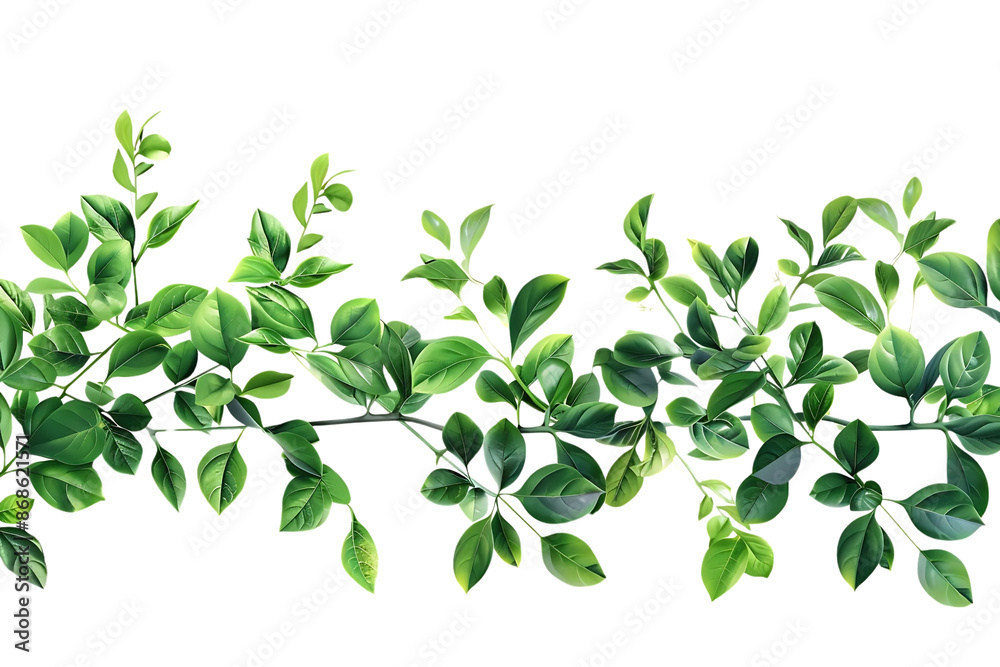 Green Leaves Illustration on Black Background Green Leaves Illustration on Black Background