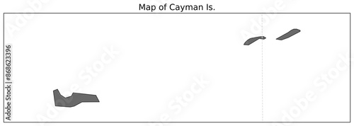 Map of Cayman Is. and its neighbouring territory shown alongwith grid lines