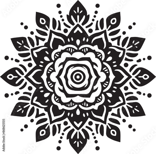 Black and white flower logo