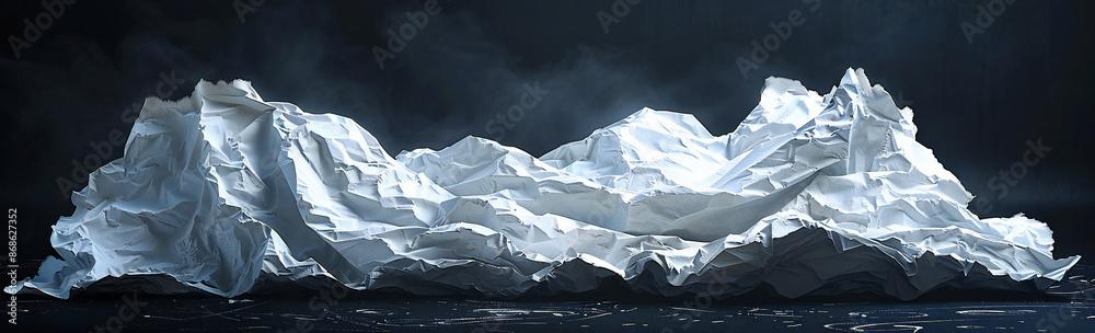 Crumpled Paper Posters on Black Background Crumpled Paper Posters on Black Background