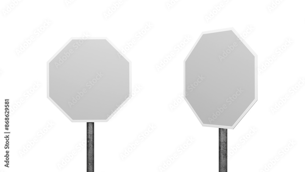 Empty of Stop traffic signs, clipping path, 3D render Empty of Stop traffic signs, clipping path, 3D render