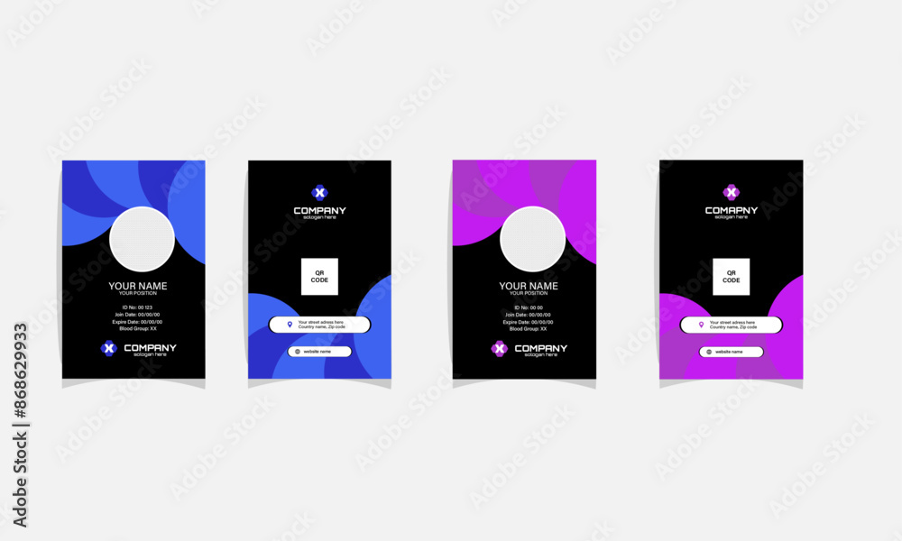Modern and minimalist id card template. Vector id card template with ...
