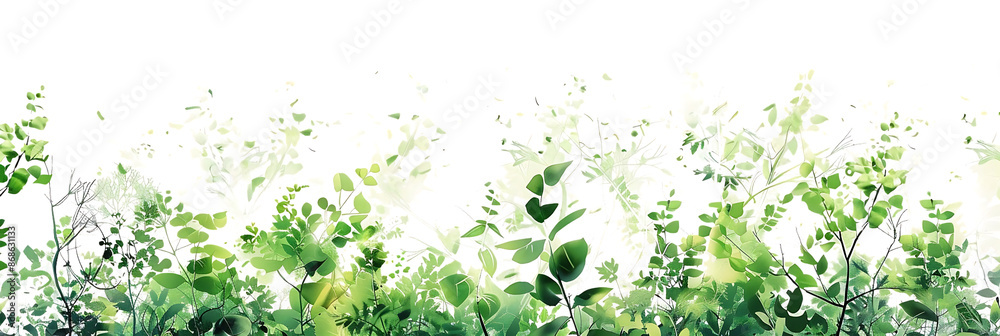 Abstract Background with Green Foliage and White Splashes Abstract Background with Green Foliage and White Splashes