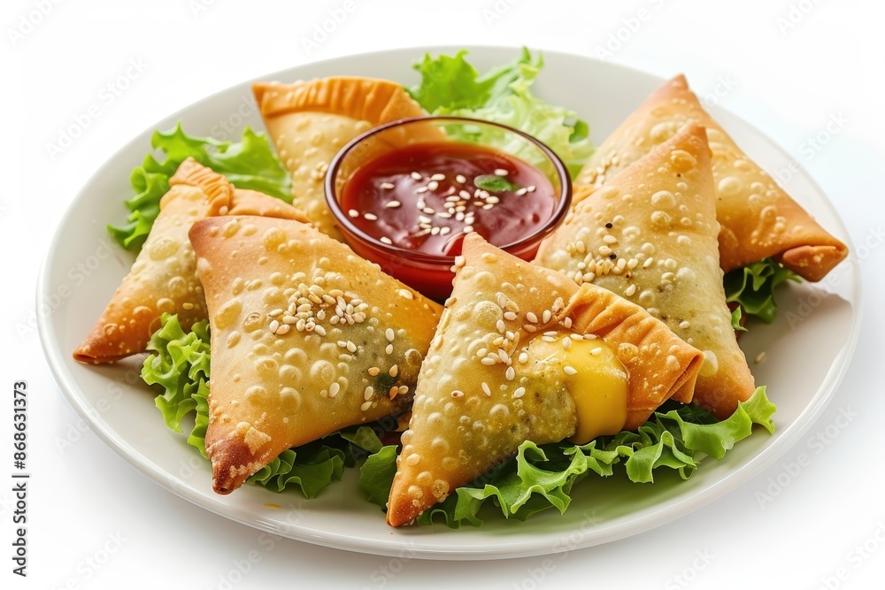 Savory and Gooey Cheeseburger Samosas with Fresh Lettuce Savory and Gooey Cheeseburger Samosas with Fresh Lettuce