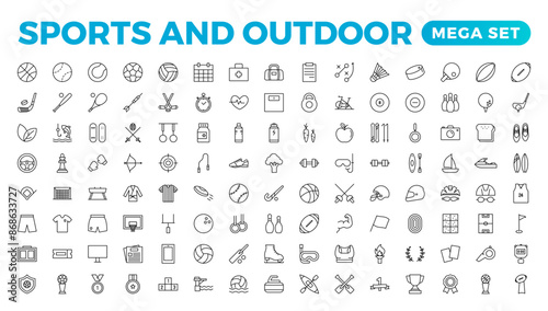 Set of Sports and outdoor activities line icon set. simple outdoor sports Outline illustration icon set.