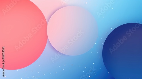 Abstract colorful background with large soft-focus circles in red, pink, and blue shades, creating a dreamy and fluid visual effect.