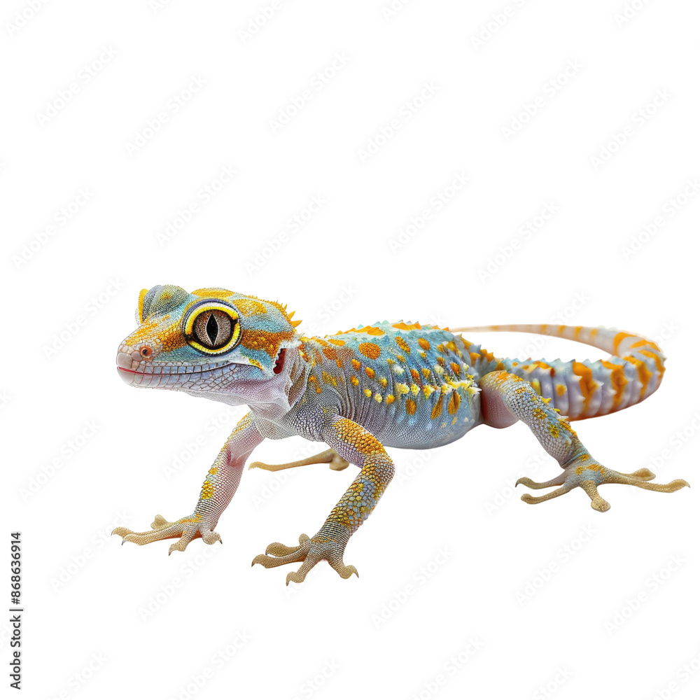 Fototapeta premium Photo of Gecko isolated on transparent background