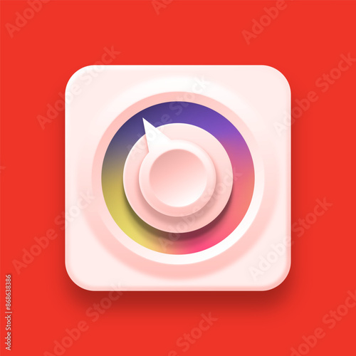 3d Color Picker Icon with neumorphic style
