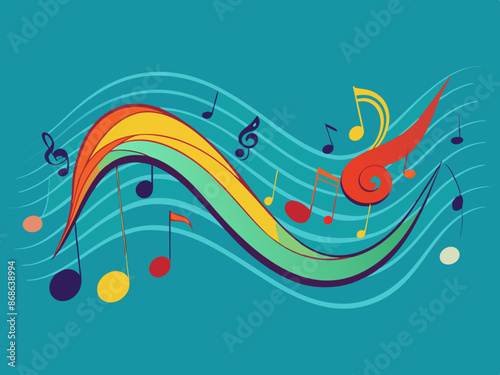 A harmonic wave with floating notes