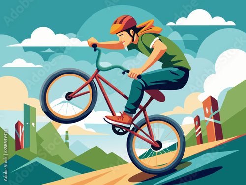 A BMX rider performing stunts