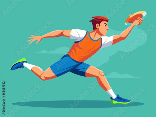 An ultimate frisbee player catching the disc