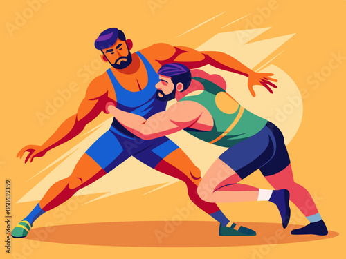 A kabaddi player tagging an opponent
