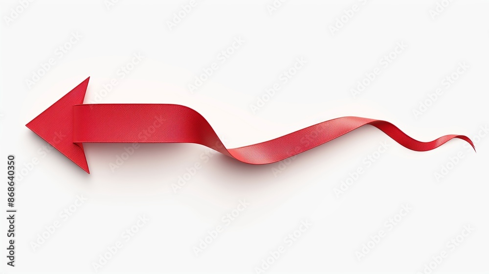 Growing red ribbon arrow up isolated on white background, Growth chart sign. Flexible arrow indication statistic. Trade infographic, Vector illustration. Growing red ribbon arrow up isolated on white background, Growth chart sign. Flexible arrow indication statistic. Trade infographic, Vector illustration.