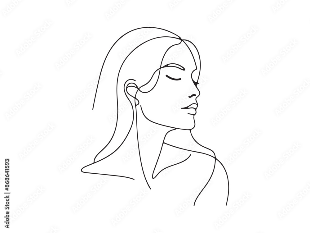 illustration of a woman with hair, hand drawn illustration, one-line art minimalist logo illustration of a woman with hair, hand drawn illustration, one-line art minimalist logo