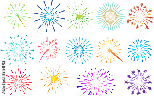 Cartoon fireworks set