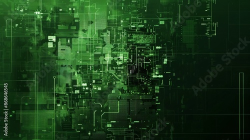 Retro Green Monochrome Phosphor Monitor with Pixel Sorting Glitch Effect