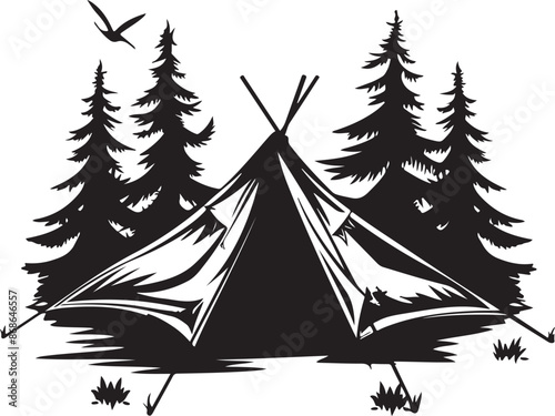 camping tent silhouette