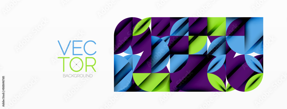 Circle, square and flower petal geometric background. Round shapes composition for wallpaper, banner, background or landing Circle, square and flower petal geometric background. Round shapes composition for wallpaper, banner, background or landing