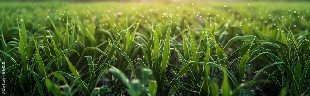 Obraz premium Vibrant and Lush Greenery: An Agricultural Journey into the AI-Generated World