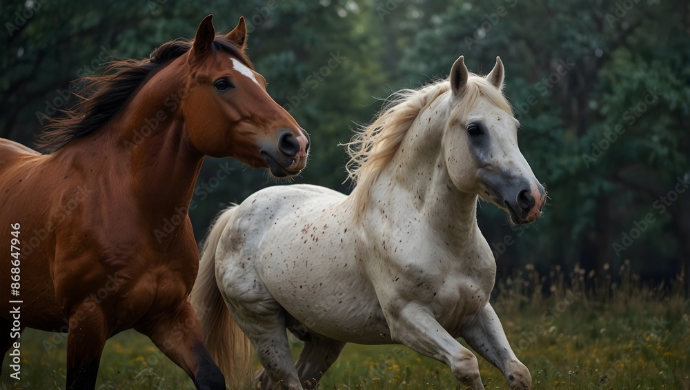 Fototapeta premium The cultural symbolism of horses in different mythologies and folklore traditions ai_generated