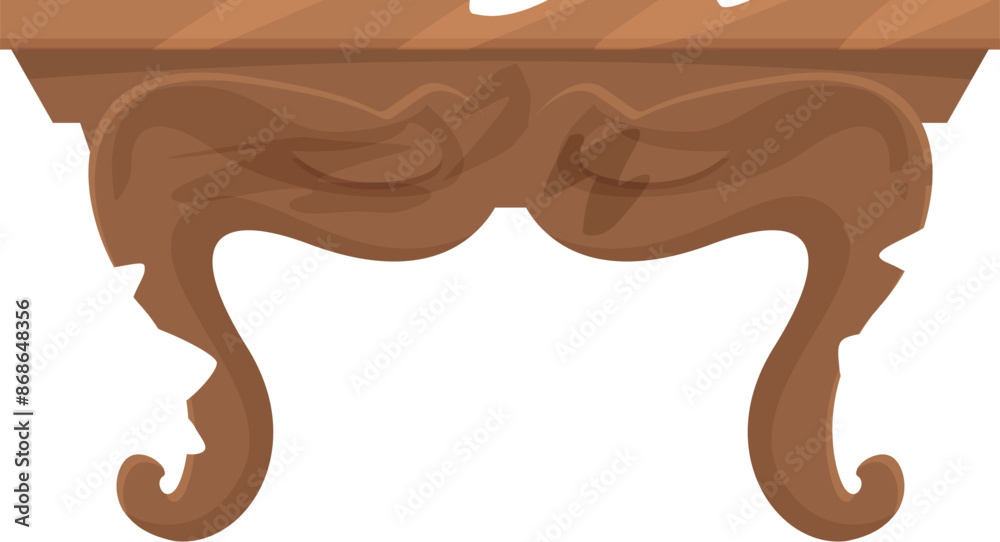 Old wooden table showing wear and tear, likely an antique, with carved legs, isolated on a white background Old wooden table showing wear and tear, likely an antique, with carved legs, isolated on a white background