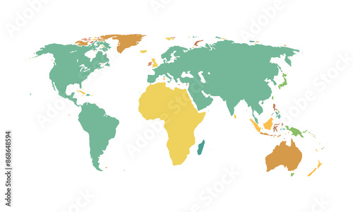 world map isolated modern colorful style. for website layouts, background, education, precise, customizable, Travel worldwide, map silhouette backdrop, earth geography, political, reports. 