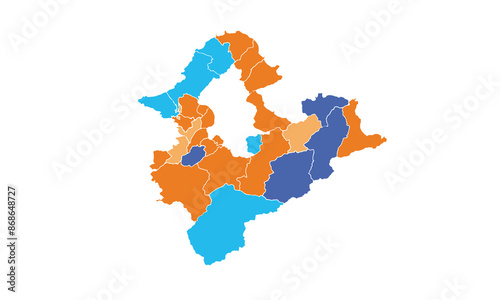 New Taipei map isolated modern colorful style. for website layouts, background, education, precise, customizable, Travel worldwide, map silhouette backdrop, earth geography, political, reports. 